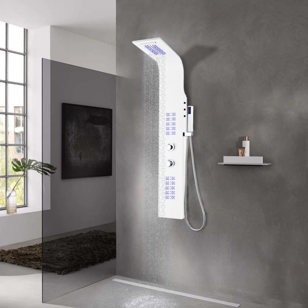 vidaXL Duschpanel aluminium 20x44x130 cm vit