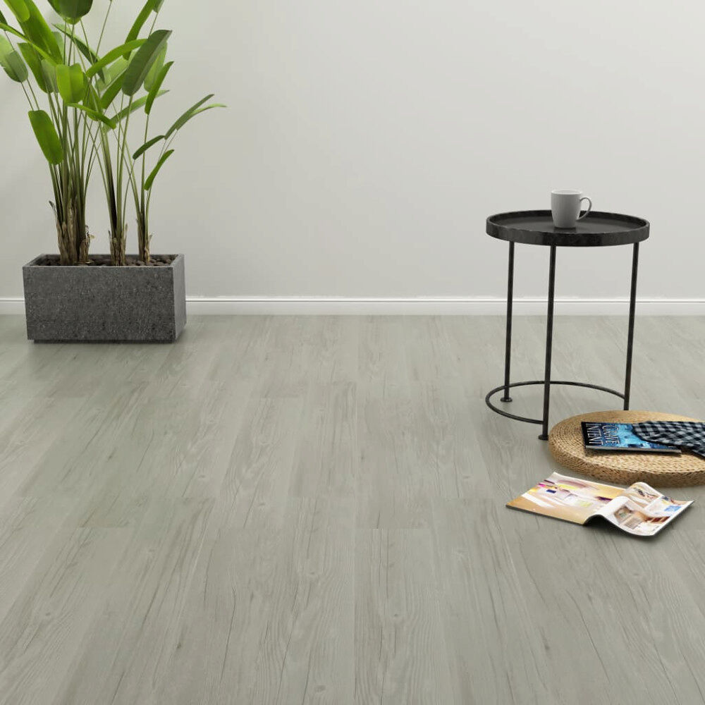 vidaXL Självhäftande golvplankor 4,46 m² 3 mm PVC grå
