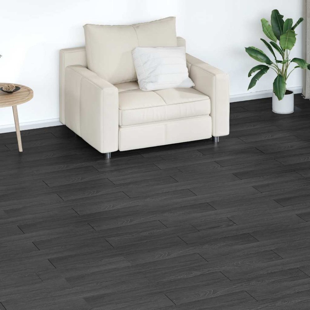 vidaXL Självhäftande golvplankor 4,46 m² 3 mm PVC ek antracit