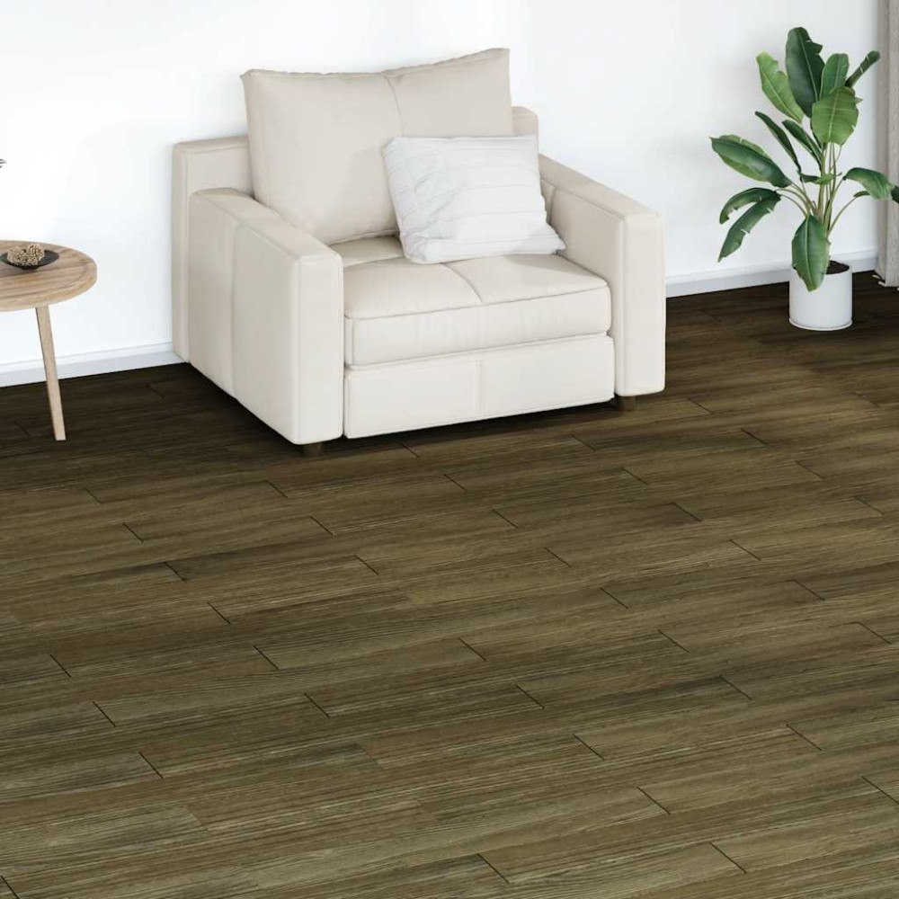 vidaXL Självhäftande golvplankor 4,46 m² 3 mm PVC brun