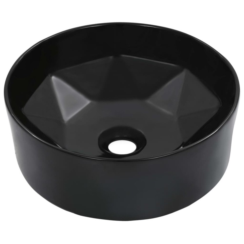 vidaXL Handfat 36x14 cm keramik svart