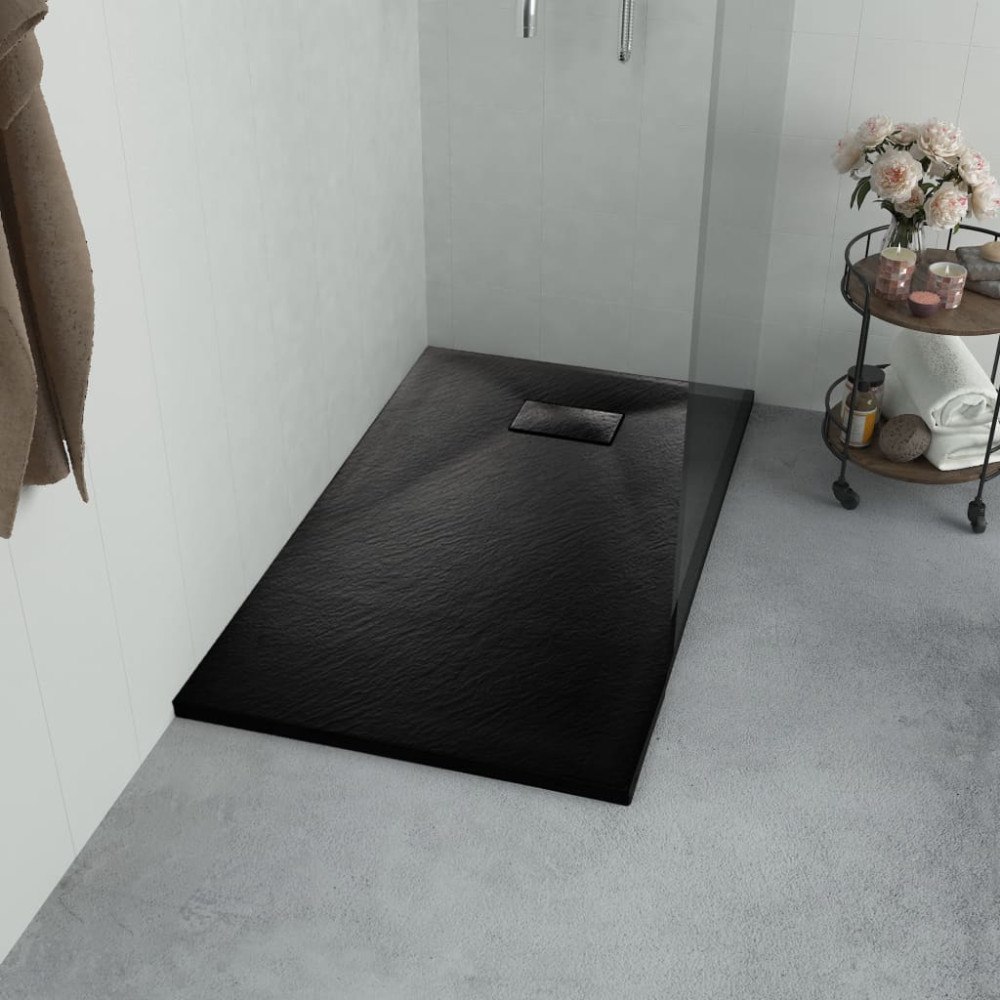 vidaXL Duschkar SMC svart 90x90 cm