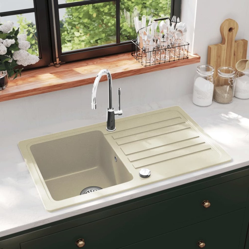 vidaXL Diskho granit enkel beige