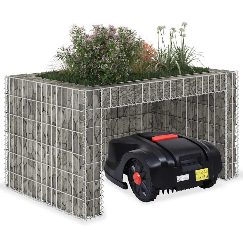 vidaXL Garage för gräsklippare och blombädd 110x80x60 cm ståltråd