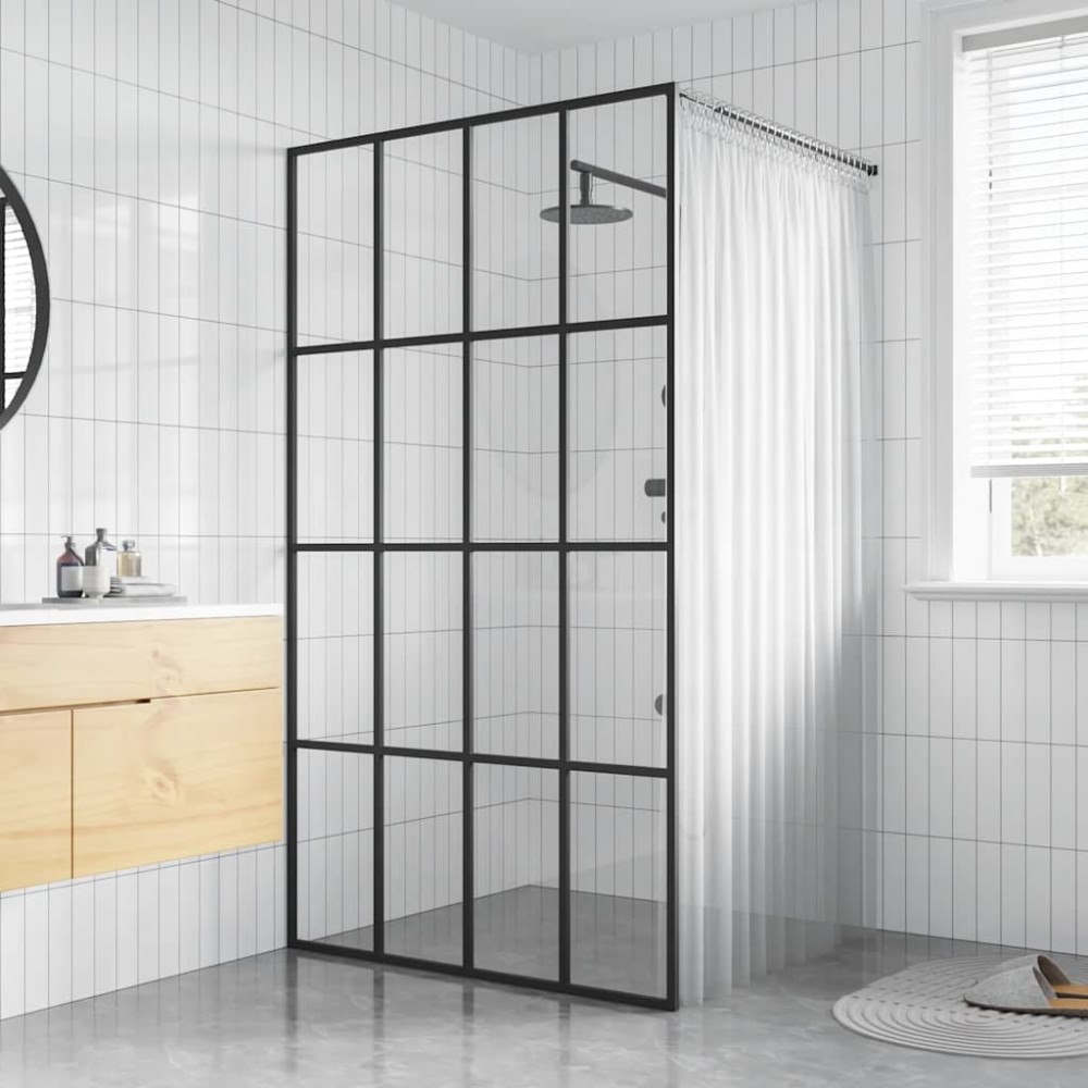 vidaXL Duschvägg till duschkabin härdat klart glas 118x190 cm