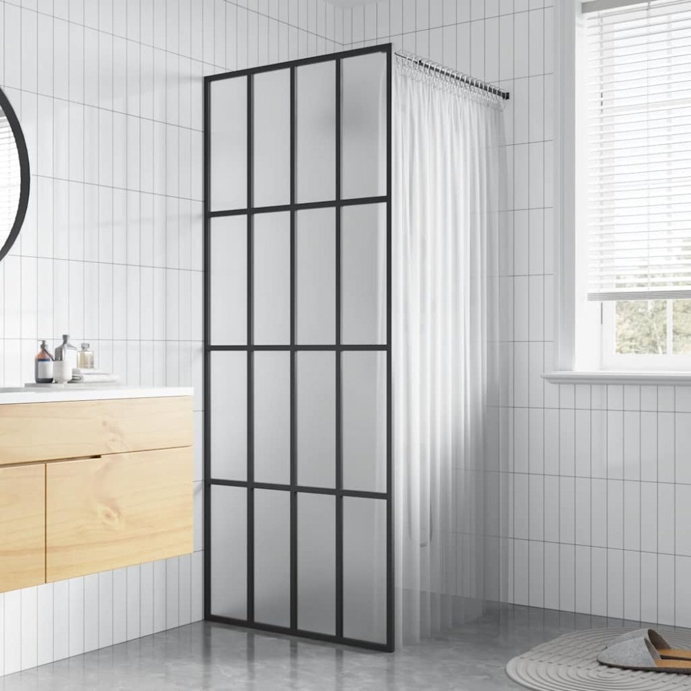 vidaXL Duschvägg till duschkabin härdat frostat glas 80x195 cm