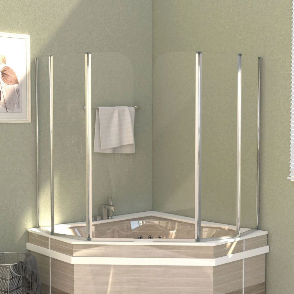 vidaXL Badkarsvägg 2 st 104x130 cm härdat glas transparent