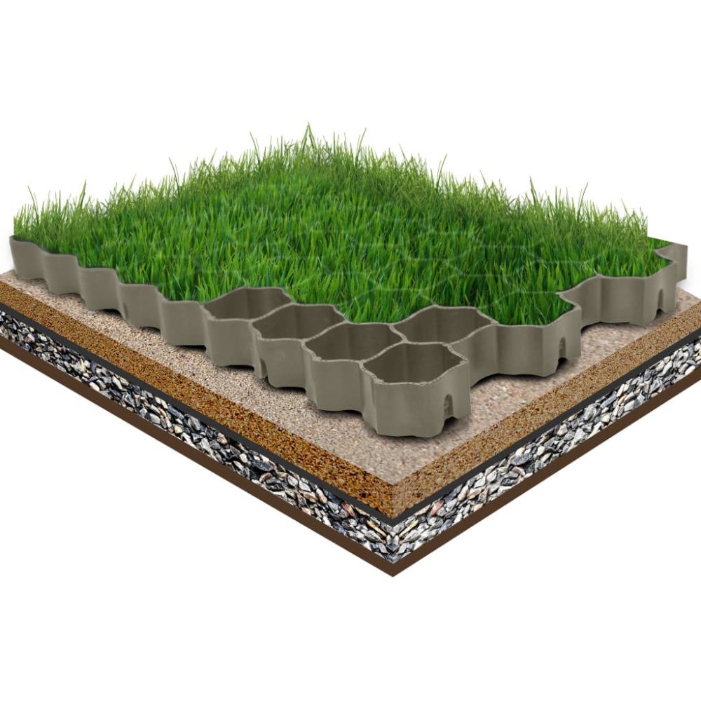 vidaXL Gräsarmering 16 st grön 60x40x3 cm plast