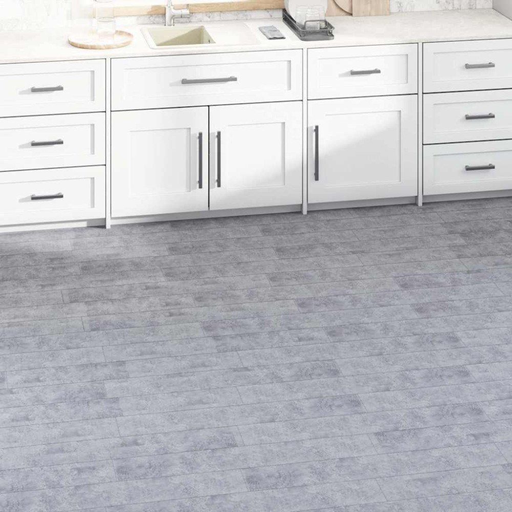 vidaXL PVC-golvbrädor 5,02 m² självhäftande 2 mm cementgrå