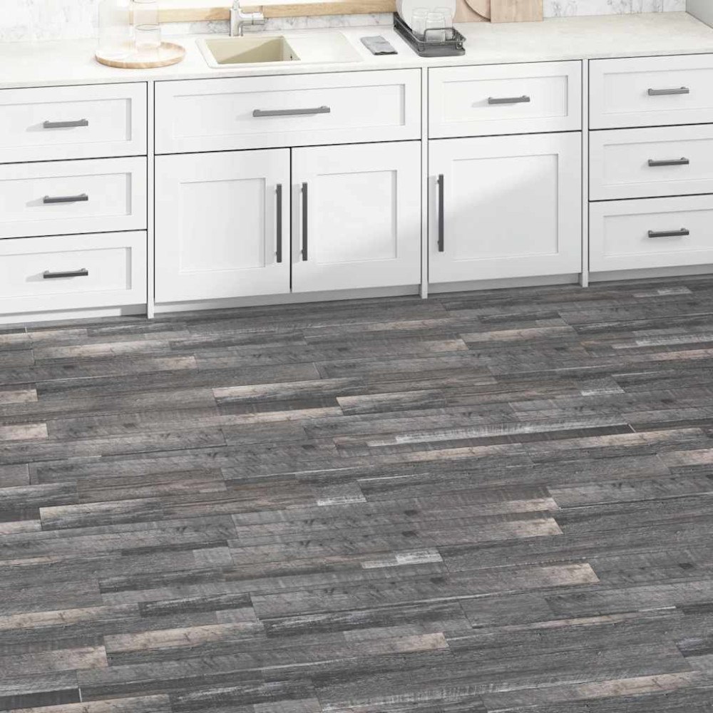 vidaXL PVC-golvbrädor 5,02 m² självhäftande 2 mm industriellt trä