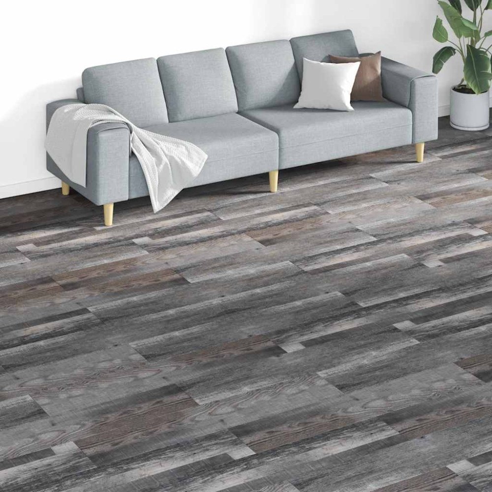 vidaXL Ej självhäftande PVC-golvplankor 5,26 m² 2 mm industriellt trä