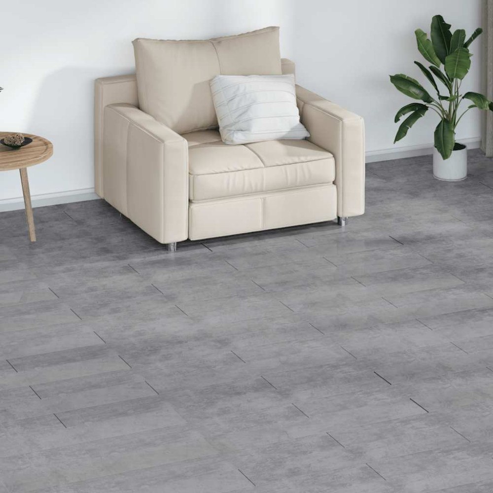 vidaXL Golvbrädor PVC 4,46 m² 3 mm självhäftande cement brun