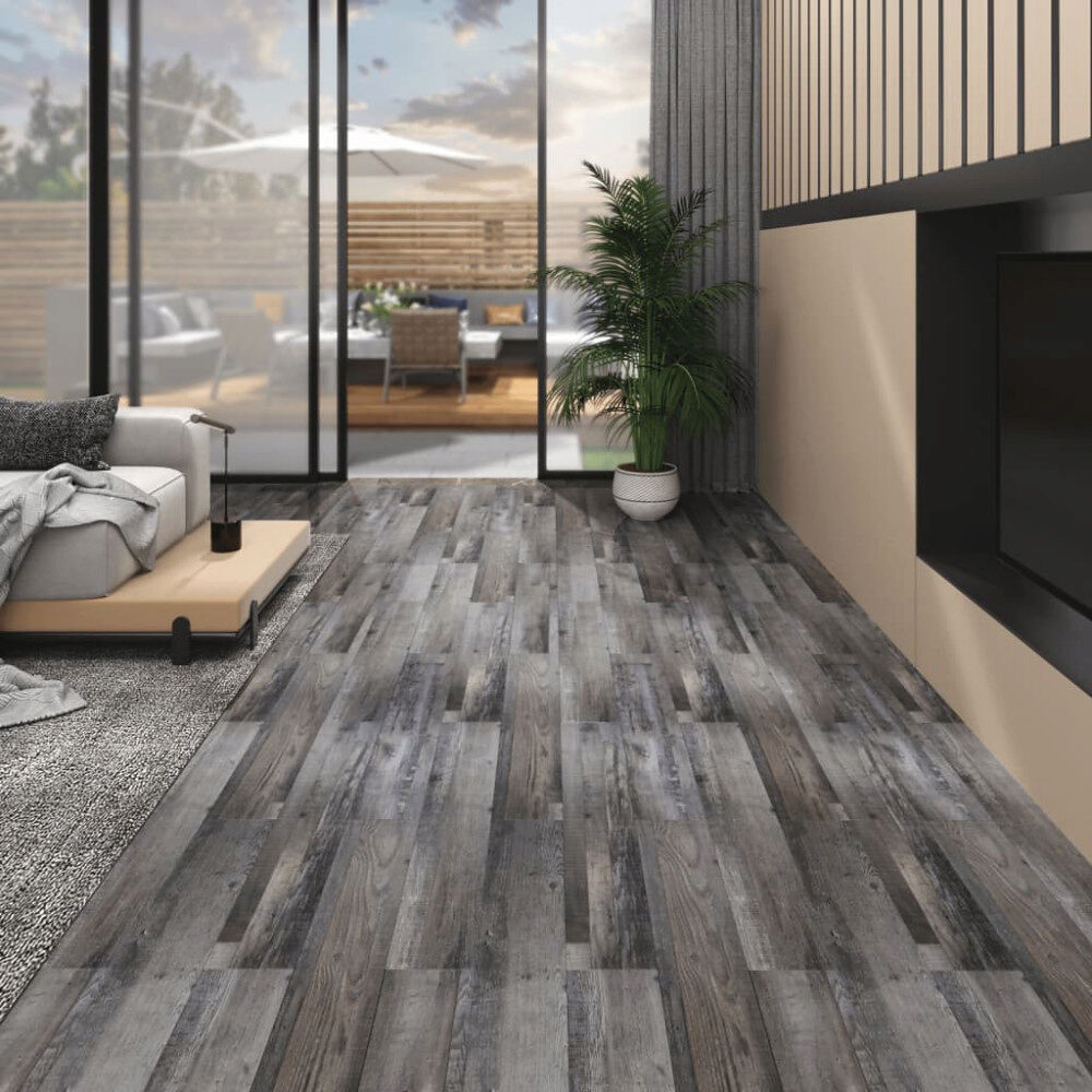 vidaXL Golvbrädor PVC 4,46 m² 3 mm självhäftande industriellt trä
