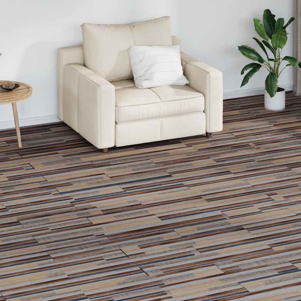 vidaXL Golvbrädor PVC 4,46 m² 3 mm självhäftande flerfärgade