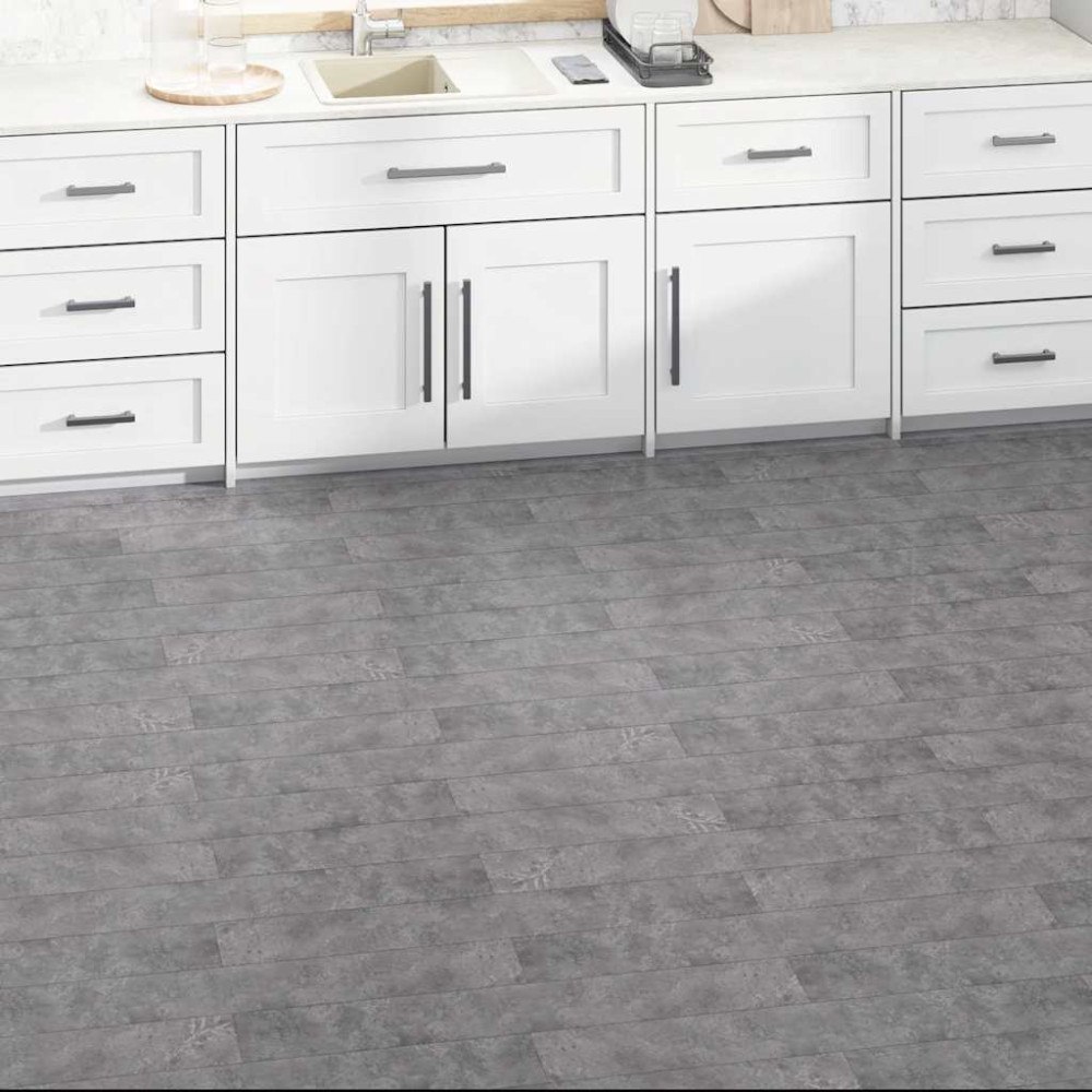 vidaXL PVC-golvbrädor 5,02 m² 2 mm självhäftande betonggrå