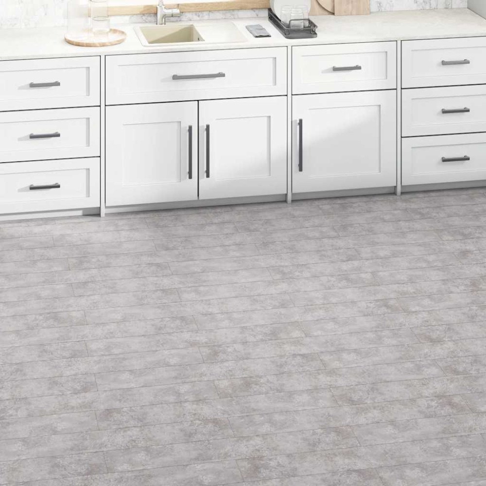 vidaXL PVC-golvbrädor 5,02 m² 2 mm självhäftande jordgrå