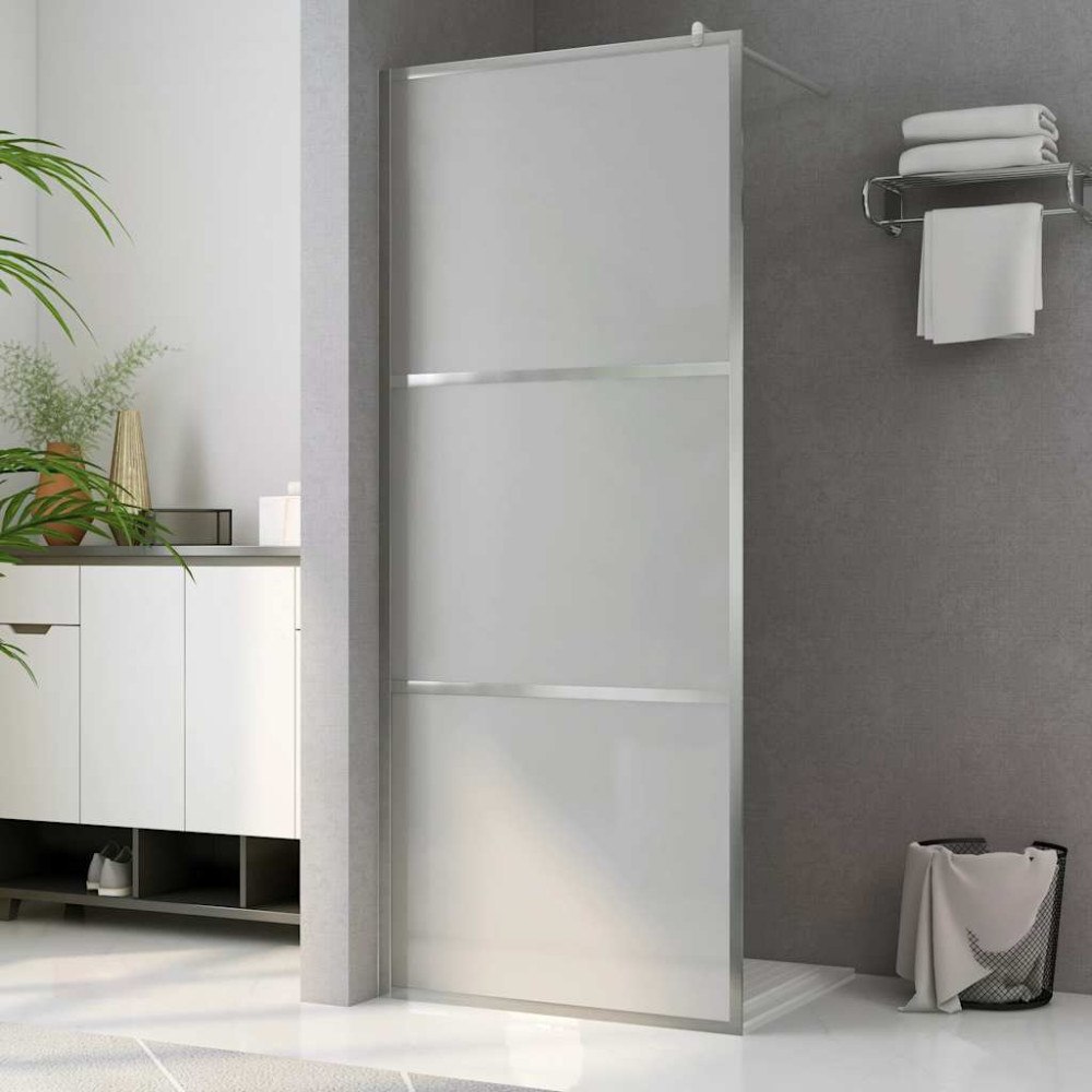 vidaXL Duschvägg med helfrostat ESG-glas 90x195 cm