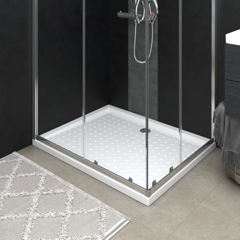 vidaXL Duschkar med prickar vit 80x100x4 cm ABS