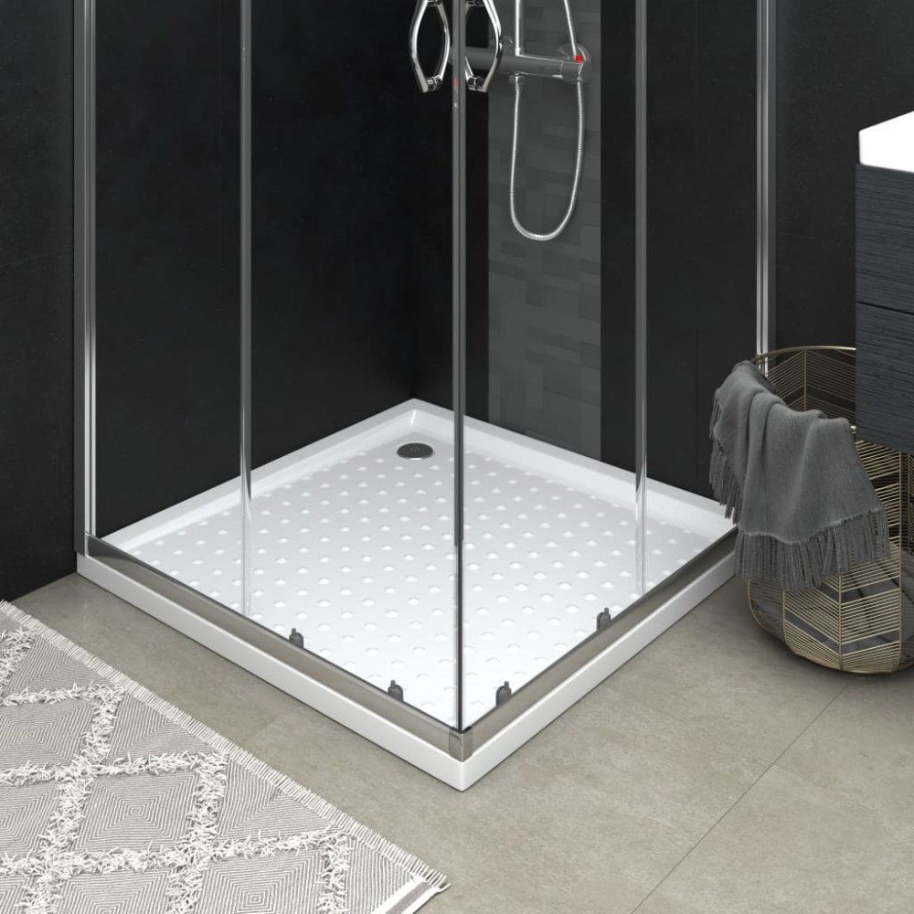 vidaXL Duschkar med prickar vit 90x90x4 cm ABS