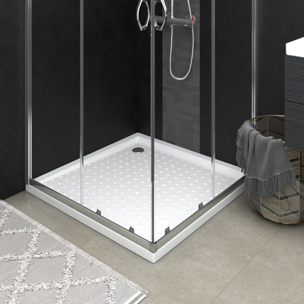 vidaXL Duschkar med prickar vit 80x80x4 cm ABS