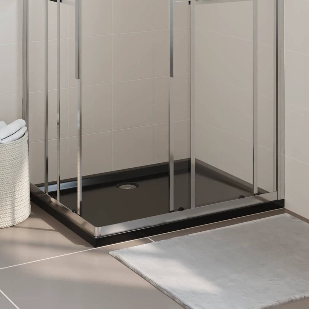 vidaXL Duschkar rektangulärt ABS svart 80x100 cm