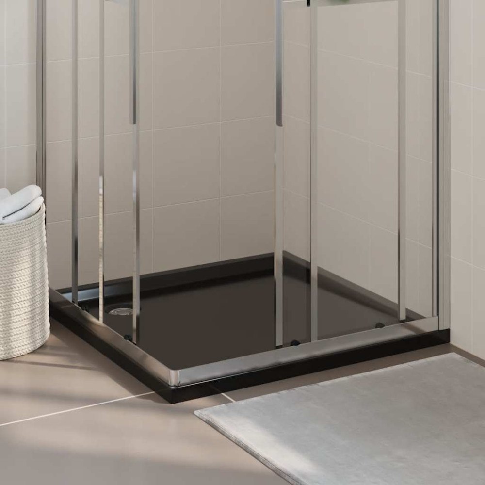 vidaXL Duschkar fyrkantigt ABS svart 90x90 cm