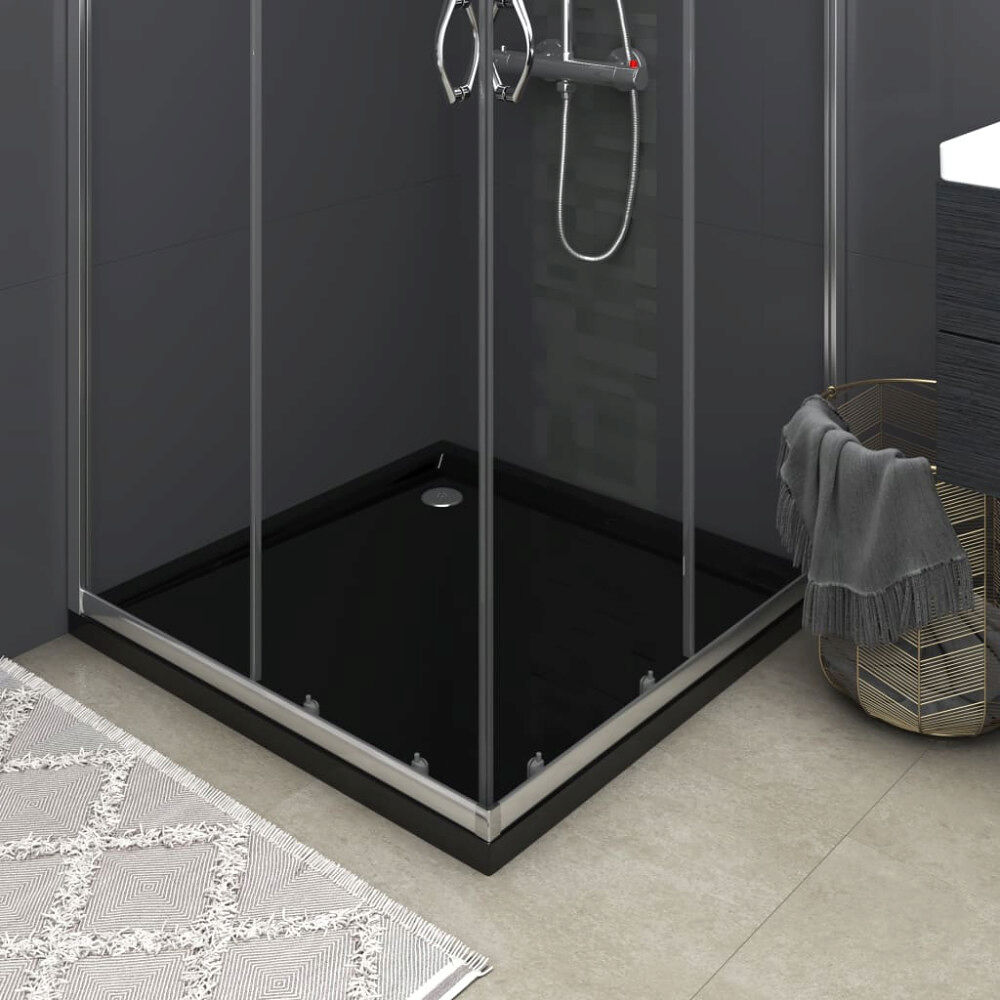 vidaXL Duschkar fyrkantigt ABS svart 80x80 cm