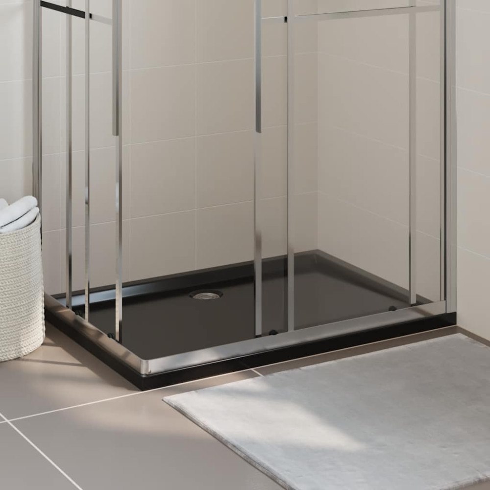 vidaXL Duschkar rektangulärt ABS svart 80x110 cm