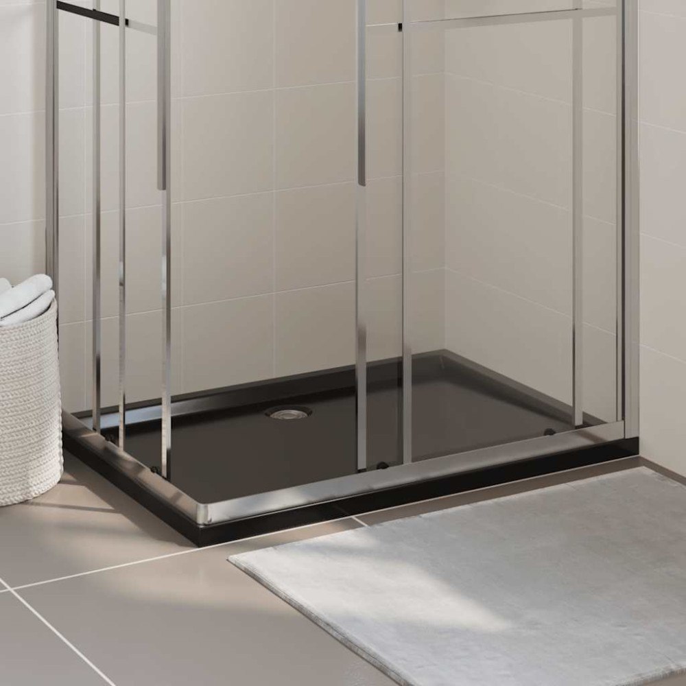 vidaXL Duschkar rektangulärt ABS svart 80x120 cm