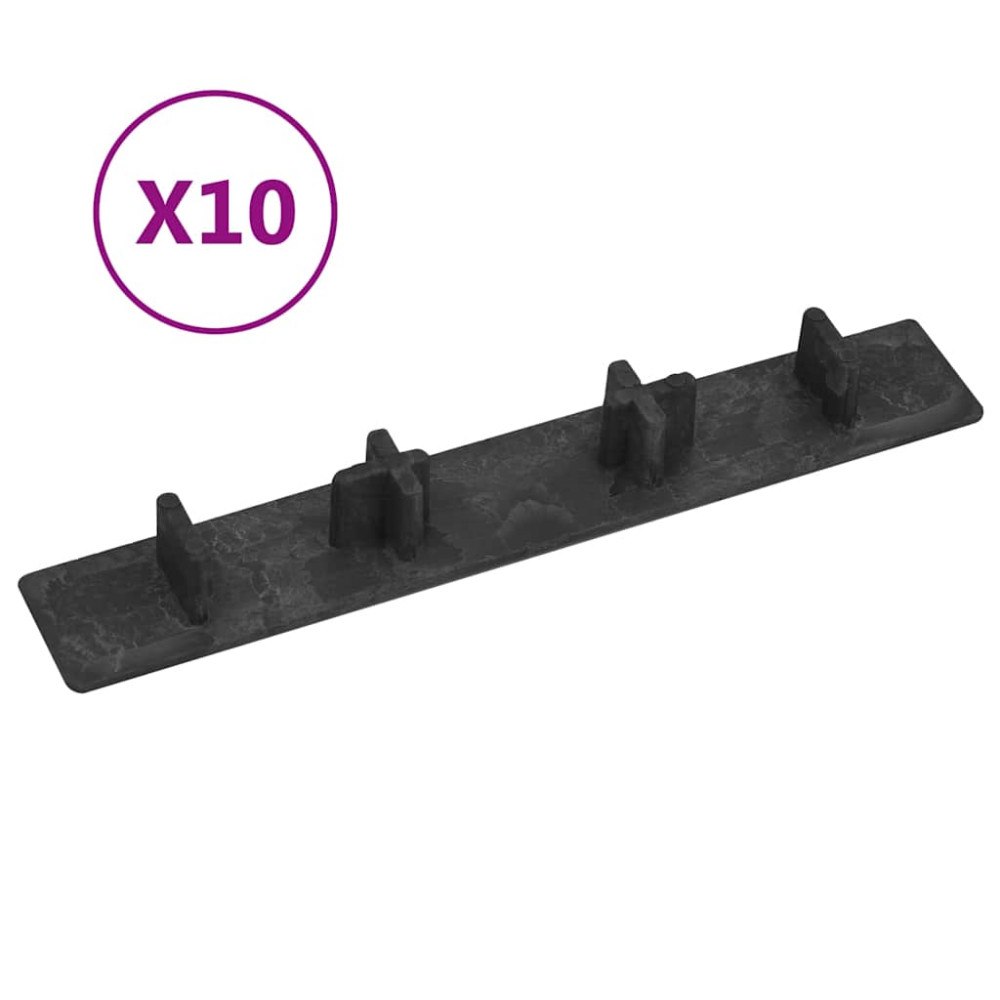 vidaXL Kantlist 10 st svart plast