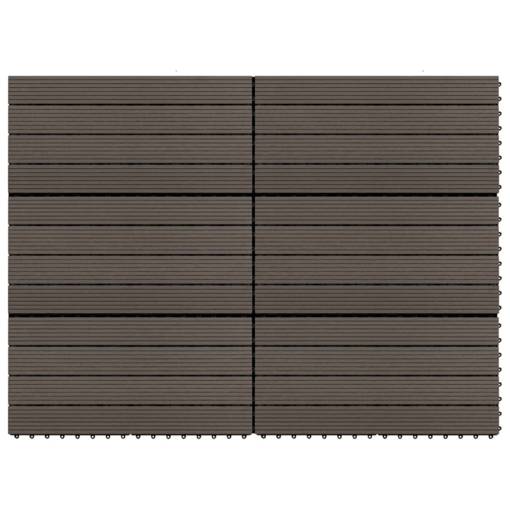 vidaXL Markplattor 6 st WPC 60x30 cm 1,08 m² mörkbrun