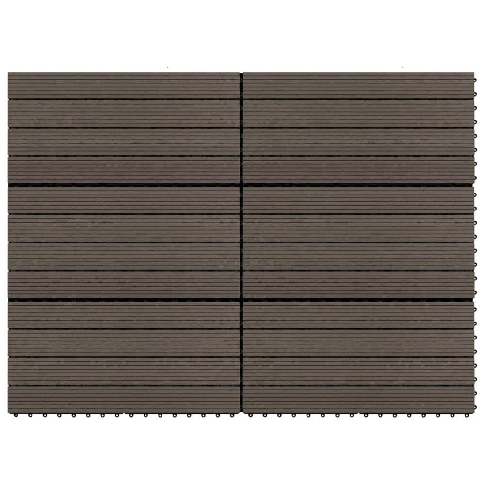 vidaXL Markplattor 6 st WPC 60x30 cm 1,08 m² mörkbrun