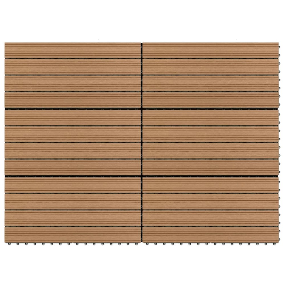 vidaXL Markplattor 6 st WPC 60x30 cm 1,08 m² brun