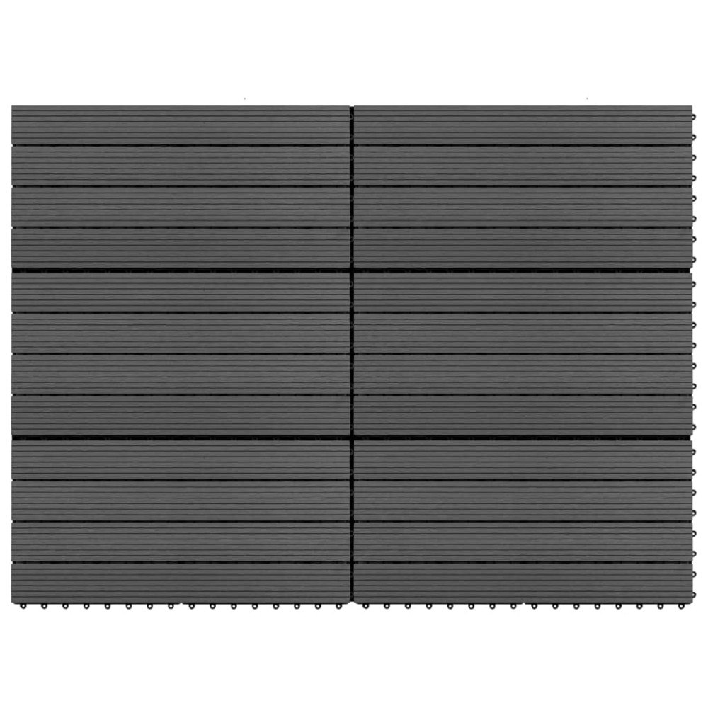 vidaXL Markplattor 6 st WPC 60x30 cm 1,08 m² svart