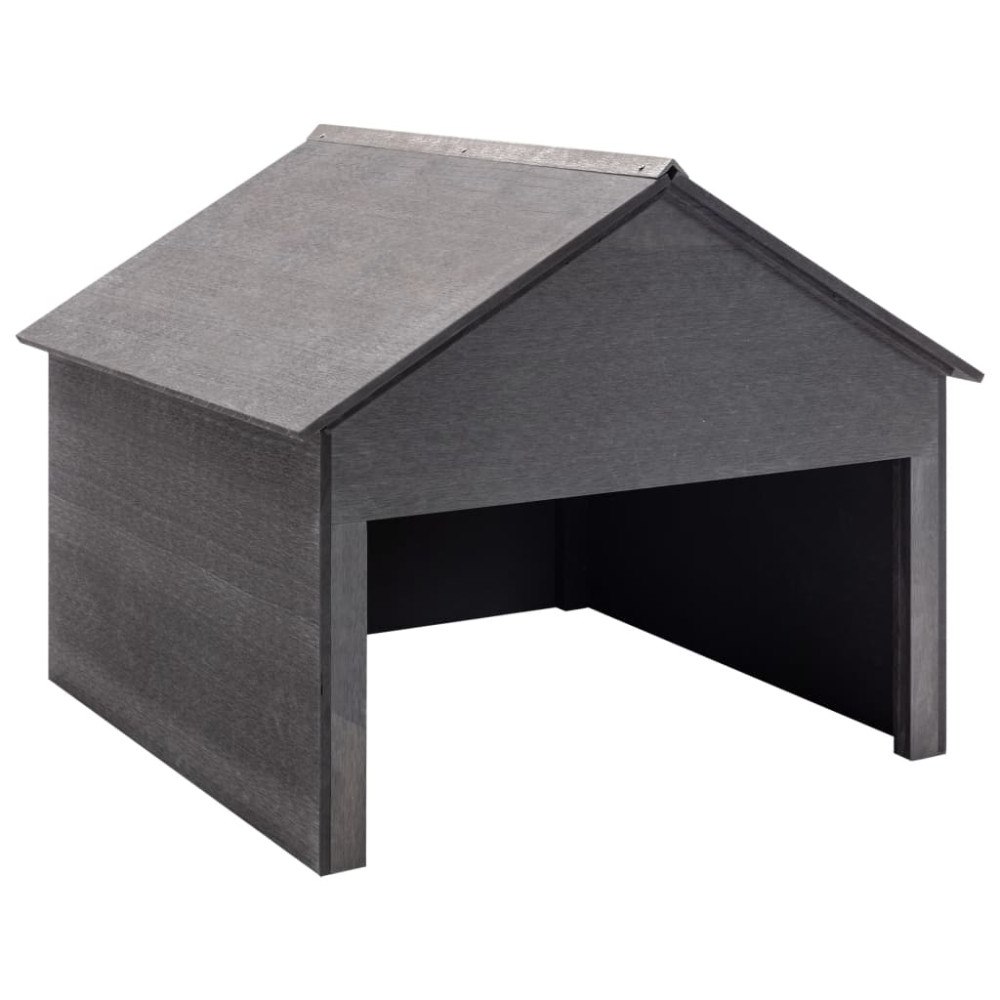 vidaXL Garage för gräsklippare grå 80x80x70 cm WPC