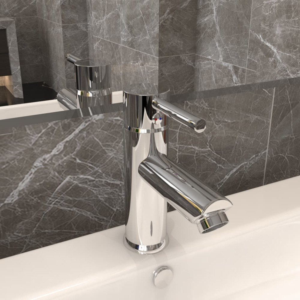vidaXL Badrumsblandare kromad finish 130x176 mm