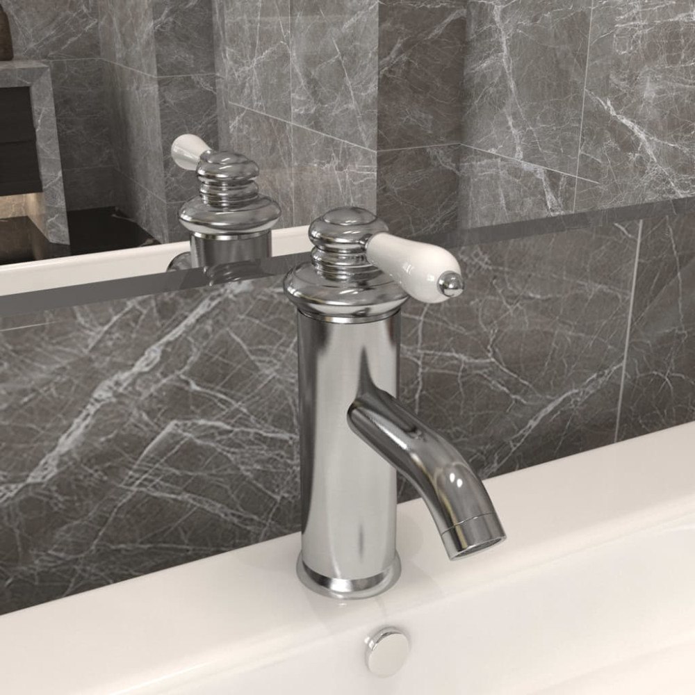 vidaXL Badrumsblandare silver 130x180 mm