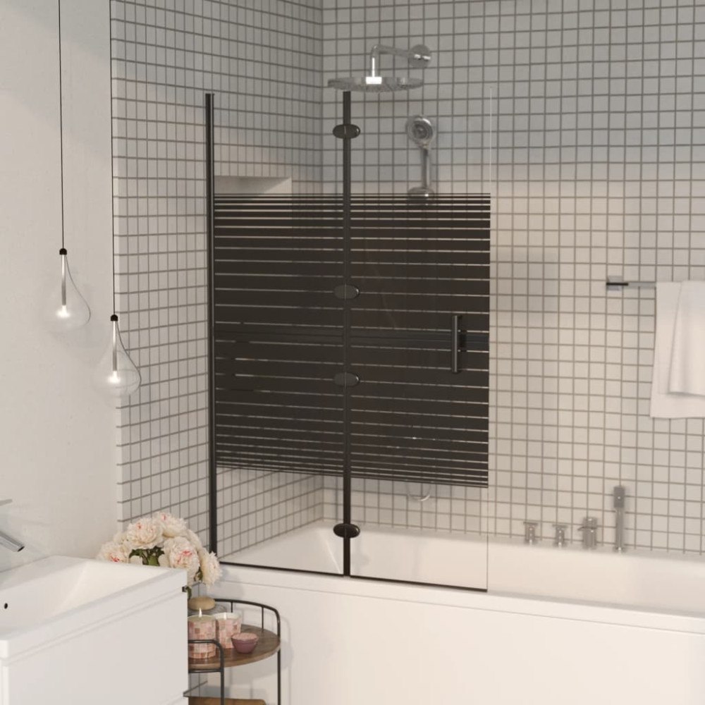 vidaXL Duschvägg fällbar ESG 80x140 cm svart