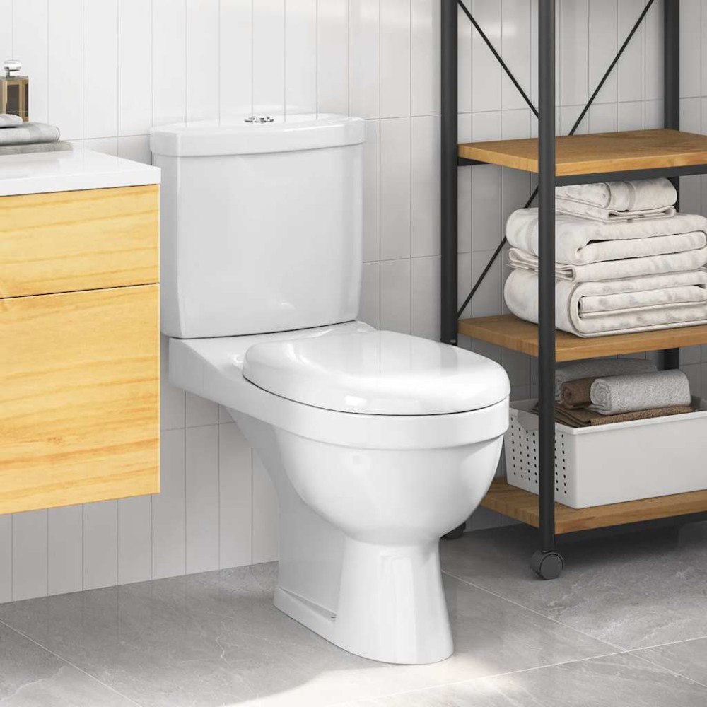 vidaXL Toalett med cistern vit