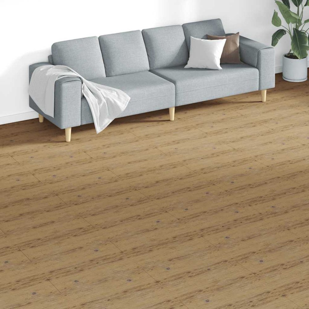 vidaXL Ej självhäftande PVC-golvplankor 5,26 m² 2 mm valnötsbrun