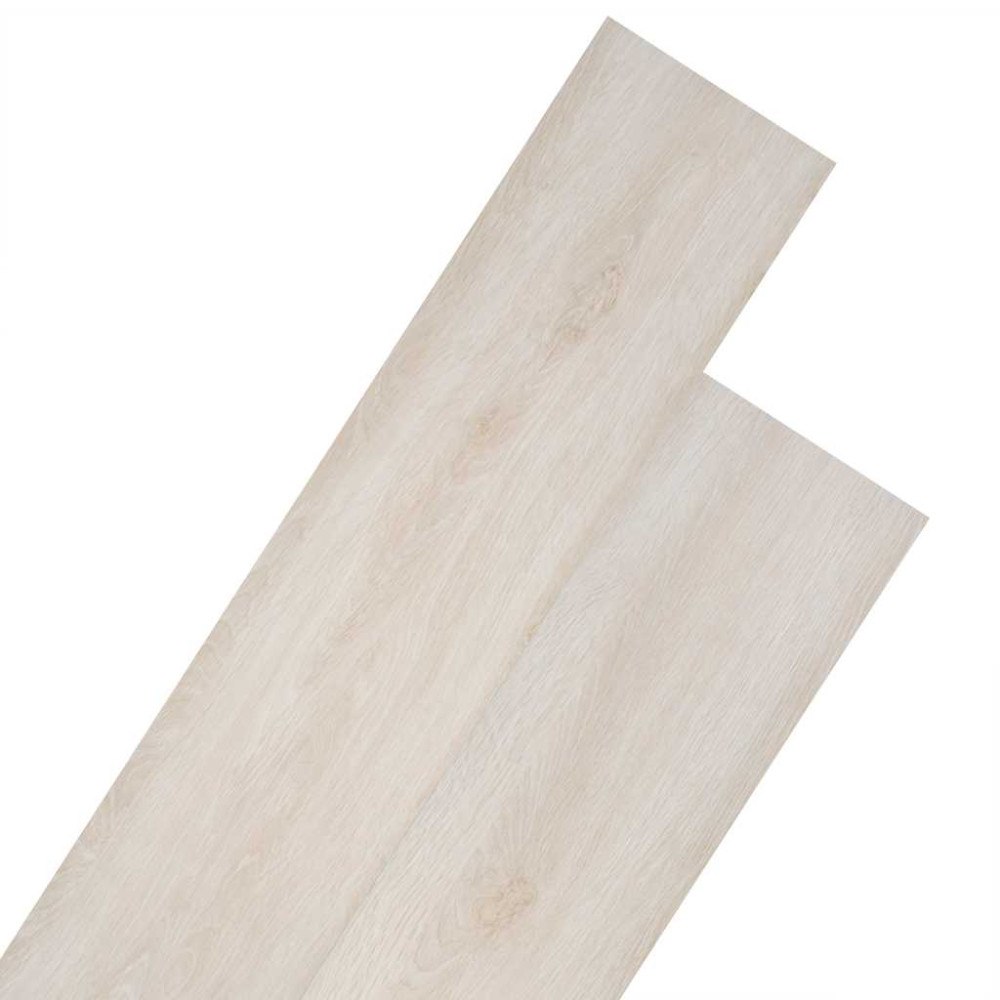 vidaXL Ej självhäftande PVC-golvplankor 5,26 m² 2 mm klassisk ek vit