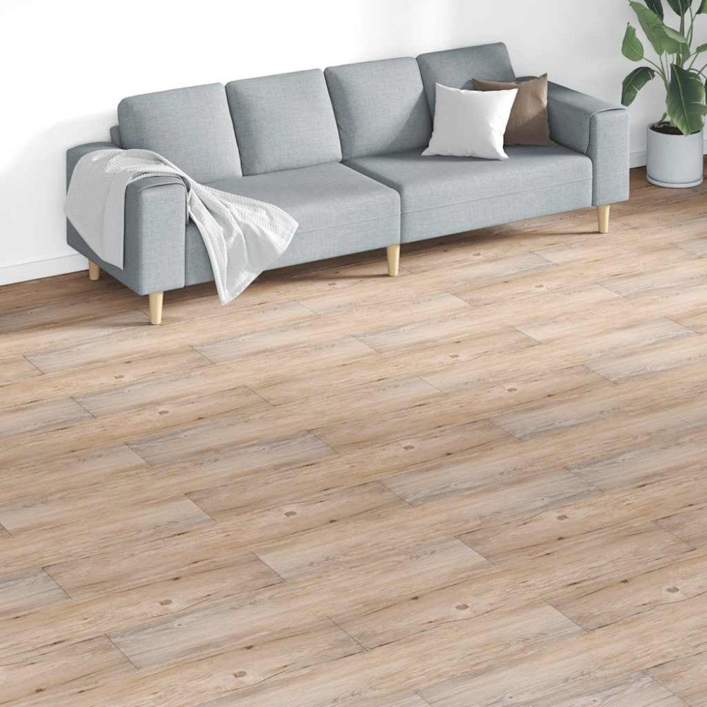 vidaXL Ej självhäftande PVC-golvplankor 5,26 m² 2 mm ek brun