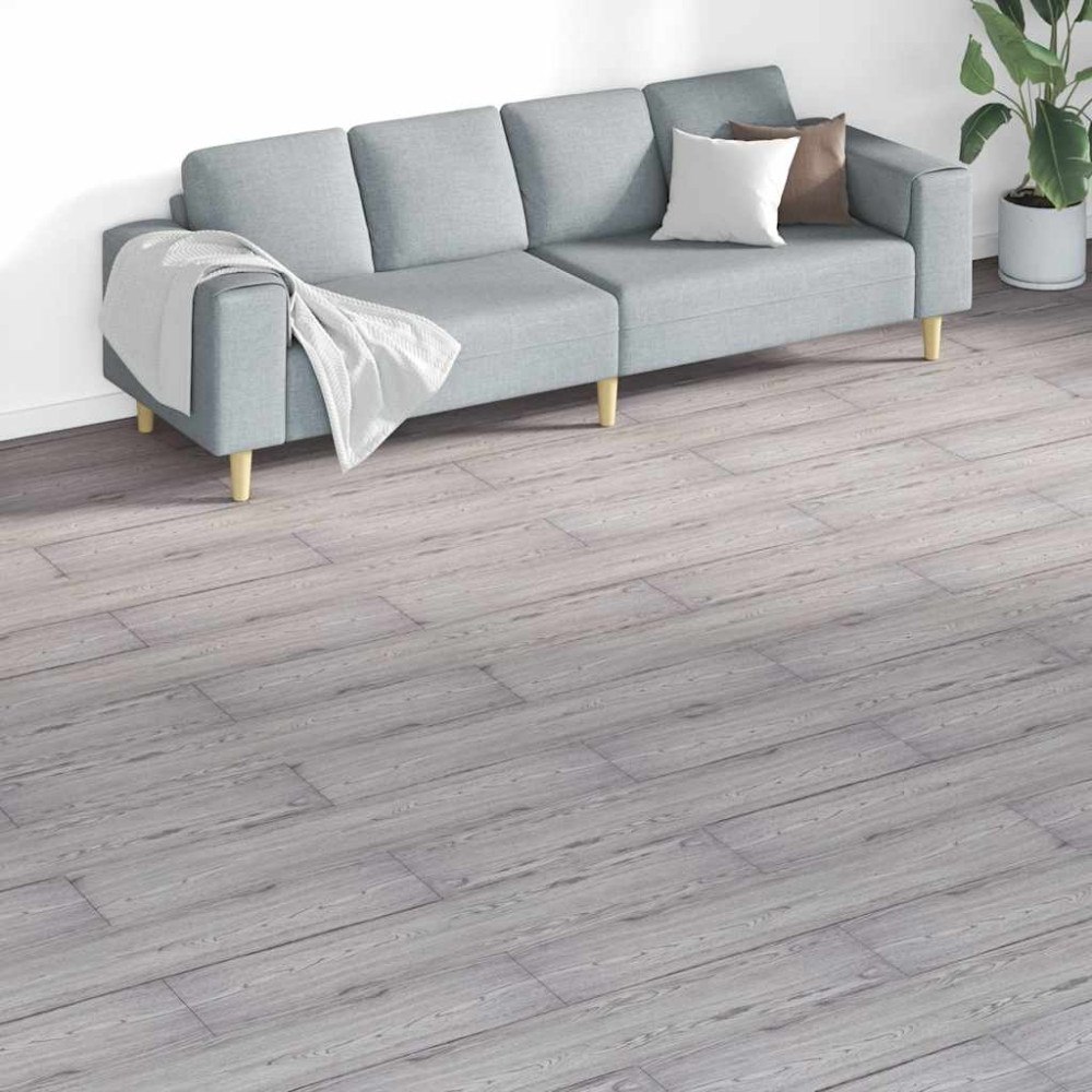 vidaXL Ej självhäftande PVC-golvplankor 5,26 m² 2 mm mörkgrå