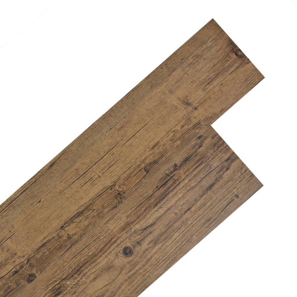 vidaXL Självhäftande PVC-golvplankor 5,02 m² 2 mm valnötsbrun