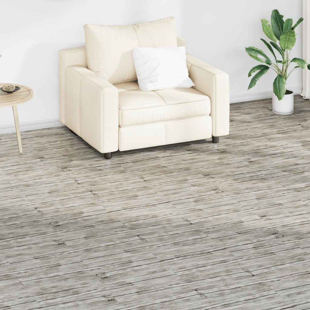 vidaXL Självhäftande PVC-golvplankor 5,02 m² 2 mm ekfärgad