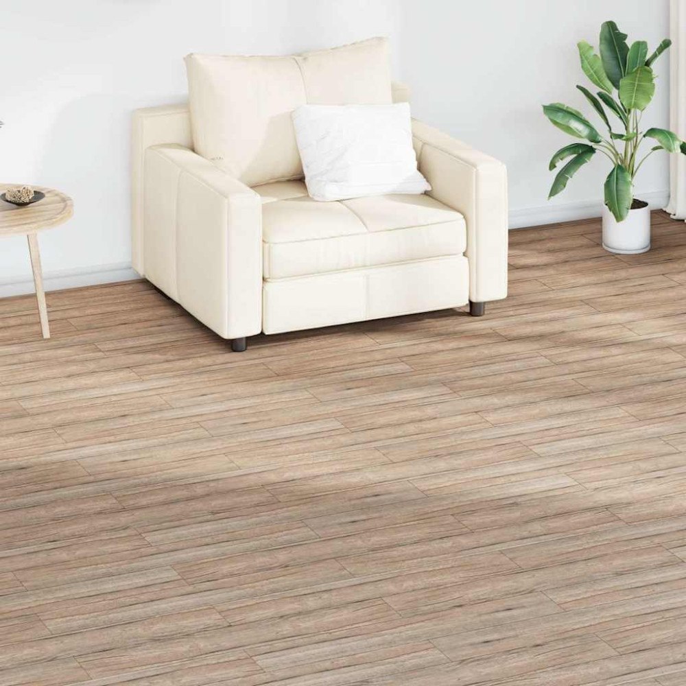 vidaXL Självhäftande PVC-golvplankor 5,02 m² 2 mm brun ek