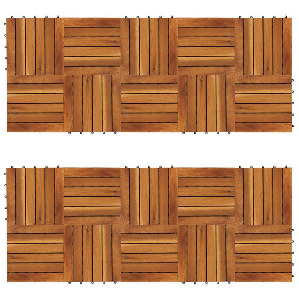 vidaXL Balkongplattor med vertikal design 30 x 30 cm akacia 20 st