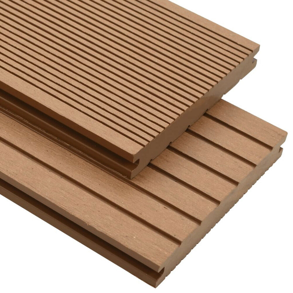 vidaXL WPC massiva golvplattor med tillbehör 10 m² 2,2 m teak