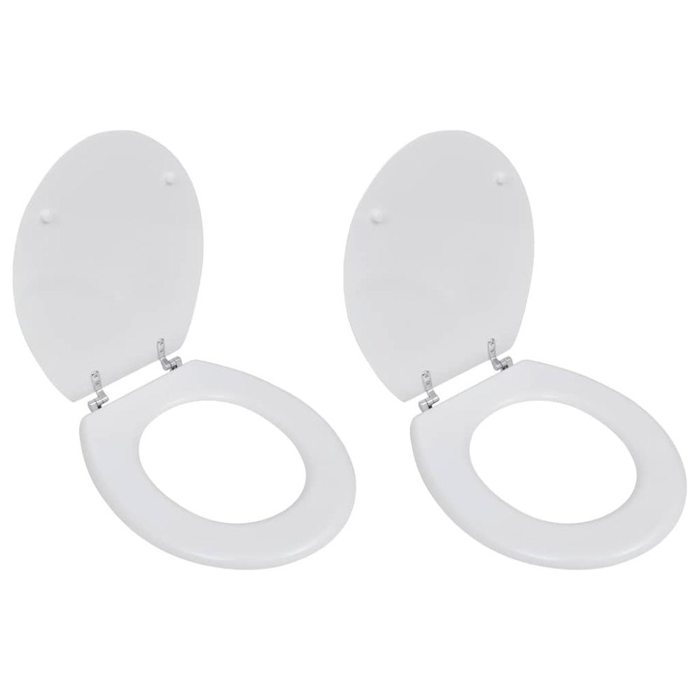 vidaXL Toalettsitsar med lock 2 st MDF vit