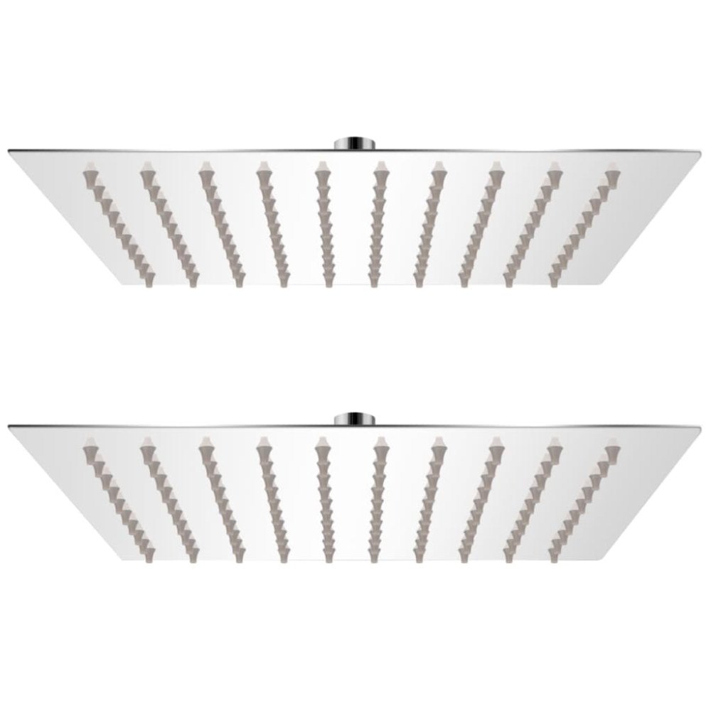vidaXL Regnduschhuvud 2 st rostfritt stål 20x20 cm